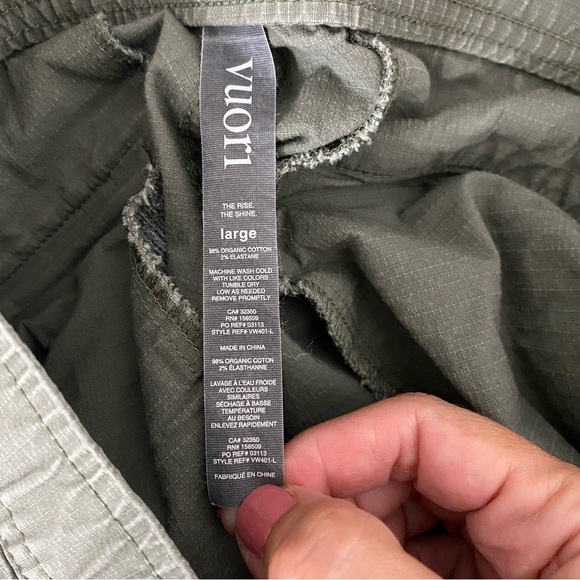 Vuori Ripstop Green Pants Women's Large  Organic Cotton Hiking Outdoor Casual - Picture 12 of 12